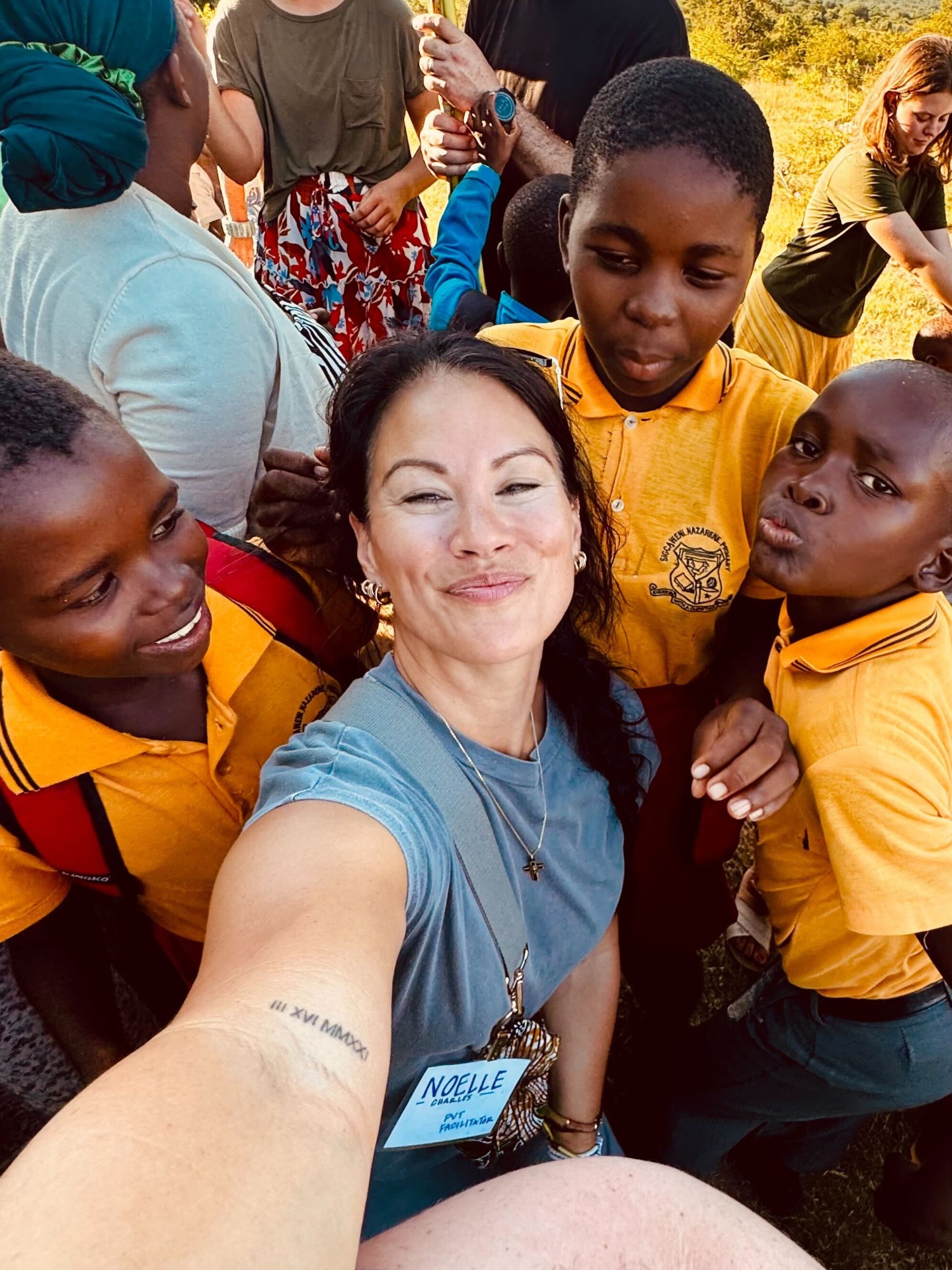 Noelle with children on a Parent Vision Trip
