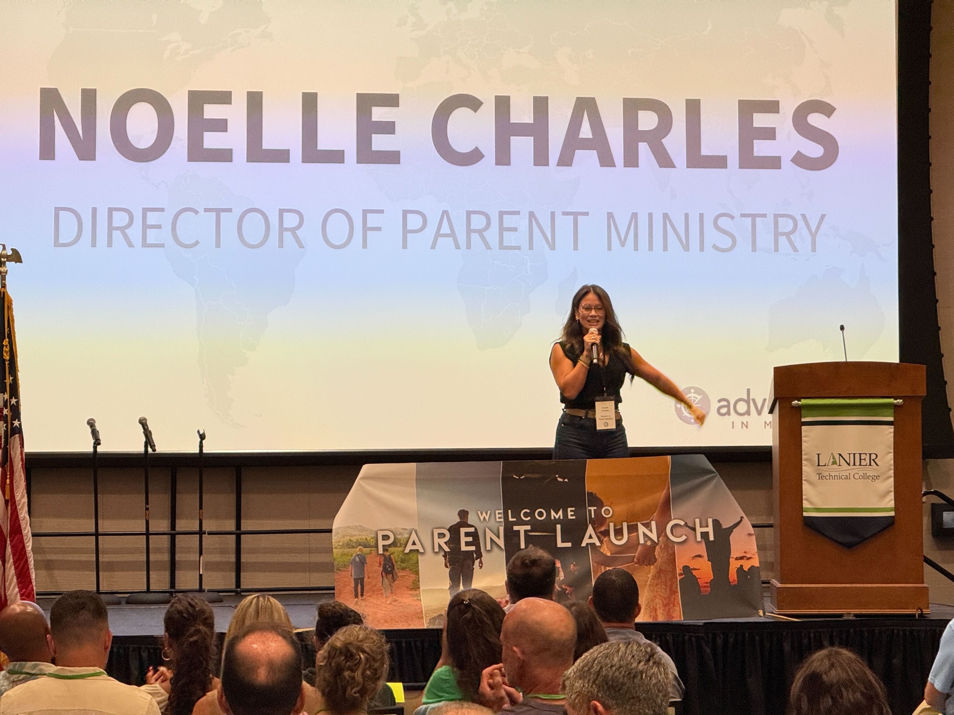 Noelle speaking at Parent Launch