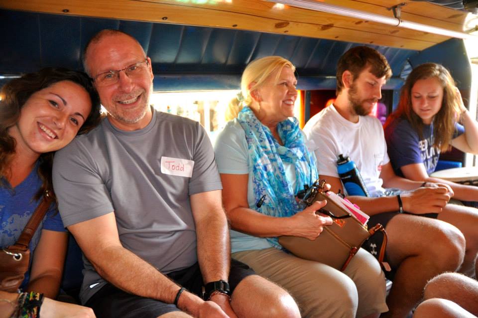 Parents and Racers riding together on the way to ministry on a Parent Vision Trip